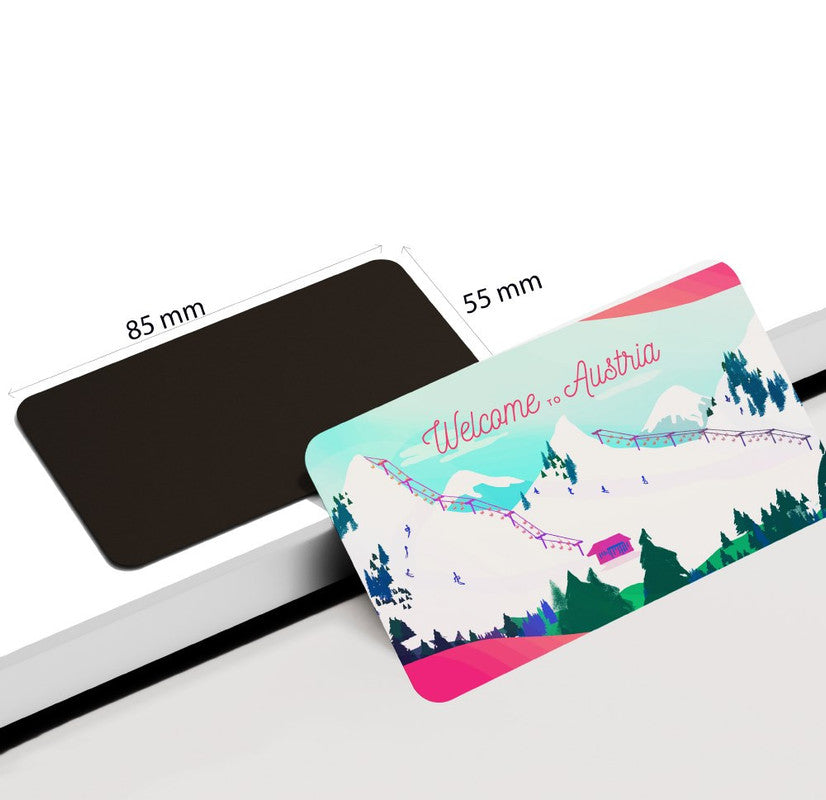 dhcrafts Rectangular Rubber Fridge Magnet / Magnetic Card Multicolor Austria Design Pack of 1 (8.6cm x 5.4cm)